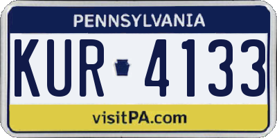 PA license plate KUR4133