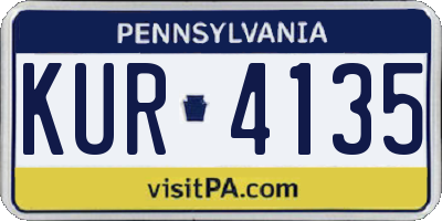 PA license plate KUR4135