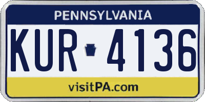 PA license plate KUR4136