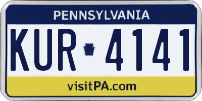 PA license plate KUR4141