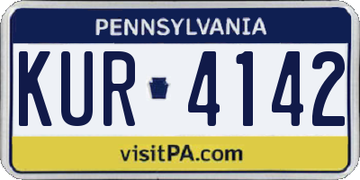 PA license plate KUR4142