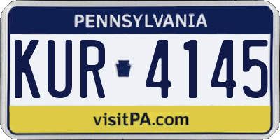 PA license plate KUR4145