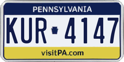 PA license plate KUR4147