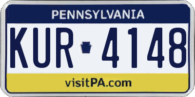 PA license plate KUR4148
