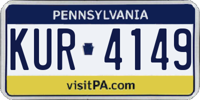 PA license plate KUR4149