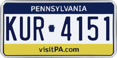 PA license plate KUR4151