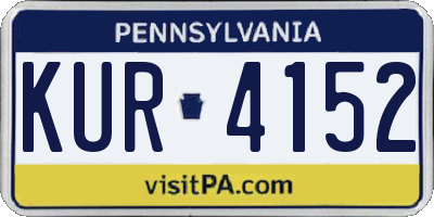 PA license plate KUR4152