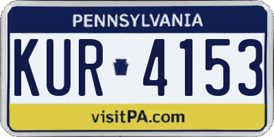PA license plate KUR4153