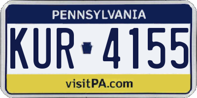 PA license plate KUR4155