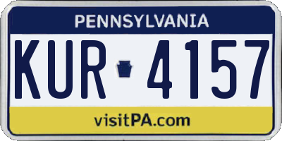 PA license plate KUR4157