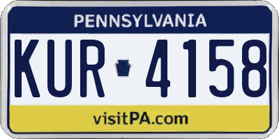 PA license plate KUR4158