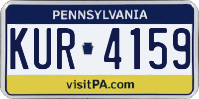 PA license plate KUR4159