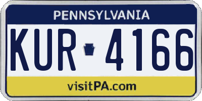 PA license plate KUR4166