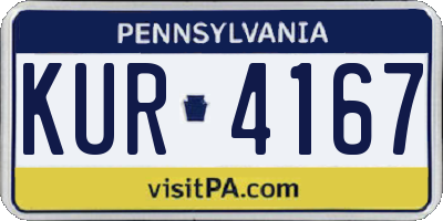 PA license plate KUR4167