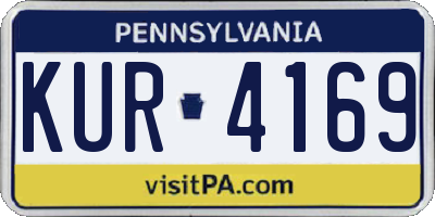 PA license plate KUR4169