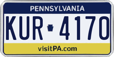 PA license plate KUR4170