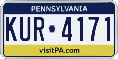 PA license plate KUR4171