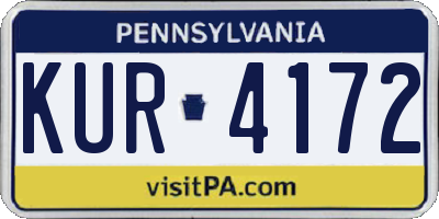 PA license plate KUR4172