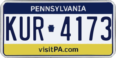 PA license plate KUR4173