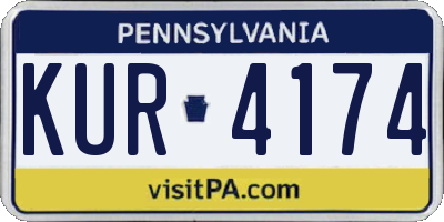 PA license plate KUR4174