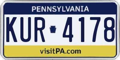 PA license plate KUR4178