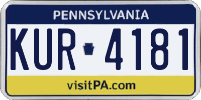 PA license plate KUR4181