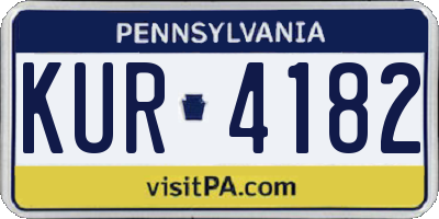 PA license plate KUR4182
