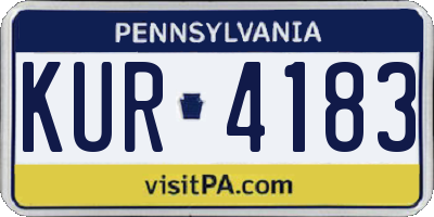 PA license plate KUR4183