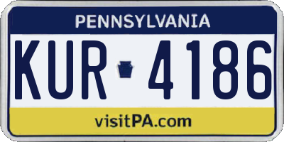 PA license plate KUR4186