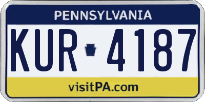 PA license plate KUR4187