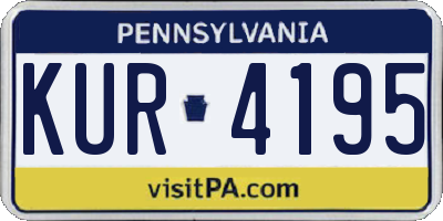 PA license plate KUR4195