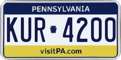 PA license plate KUR4200