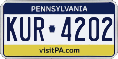 PA license plate KUR4202