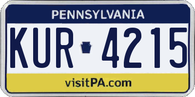 PA license plate KUR4215