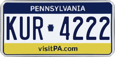 PA license plate KUR4222