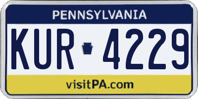 PA license plate KUR4229