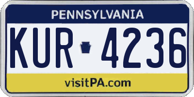 PA license plate KUR4236