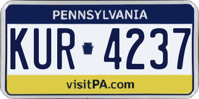 PA license plate KUR4237
