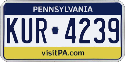PA license plate KUR4239