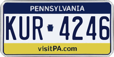 PA license plate KUR4246