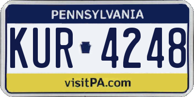 PA license plate KUR4248