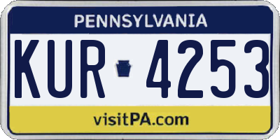 PA license plate KUR4253