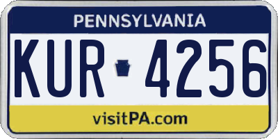 PA license plate KUR4256