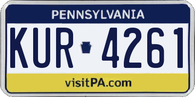 PA license plate KUR4261