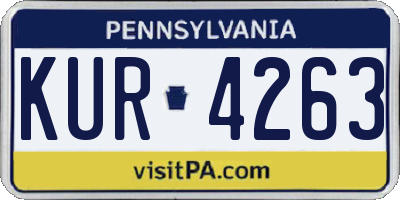 PA license plate KUR4263