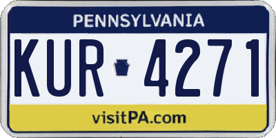 PA license plate KUR4271