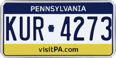 PA license plate KUR4273