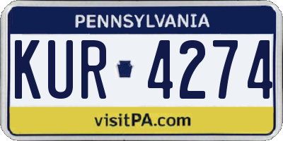 PA license plate KUR4274