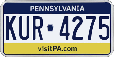 PA license plate KUR4275