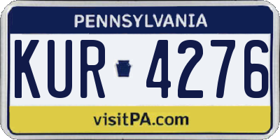 PA license plate KUR4276